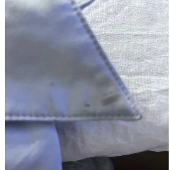 SHEIN Ruched Button Front Collared Long Sleeve Shirt Light Blue Women's Size M - Picture 4 of 4